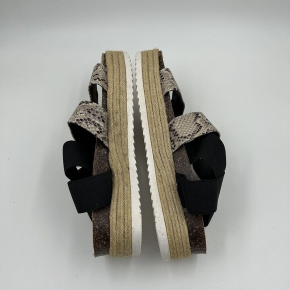 Soho Elite Sandals Womens Size 10 Faux‎ Snake Strappy Espadrille Platform Cork - Picture 7 of 11